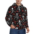thumbnail image 2 of Goofa Skeleton with Roses for Men's Hooded Sweatshirt - Lightweight Pullover Hoodie with Kangaroo Pocket, Perfect for Everyday Wear-Small, 2 of 7