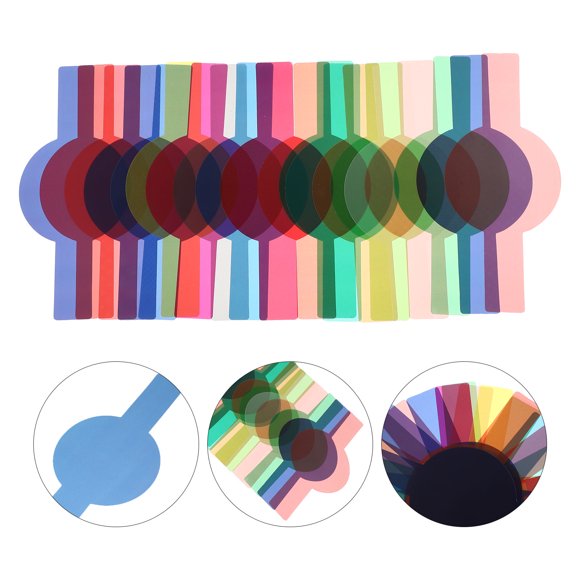 BRIGHTFUFU 20pcs Film Production Color Optics Filters Assorted Color PVC Camera Flash Items