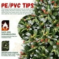 thumbnail image 5 of Spaco Artificial 6ft LED-lit Christmas Tree with 1593PE/PVC Mixed Branch Tips and Red Fruit, Christmas Tree with Hinged Premium & Foldable Base for Indoor Holiday Decorating, Green, 5 of 9