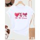 thumbnail image 2 of Women'S Valentine'S Day Casual T-Shirt, Polyester 95% Elastane 5%, Crew Neck, Short Sleeve, Slight Stretch, 180gsm, Knit Fabric, Love Cupid Bow Print, All Season Tee Tee For Adult, Men, Women, Teen,, 2 of 5