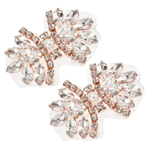 Uxcell Crystal Rhinestone Applique with Beads, Butterfly DIY Sewing Hot Fix, Rose Gold