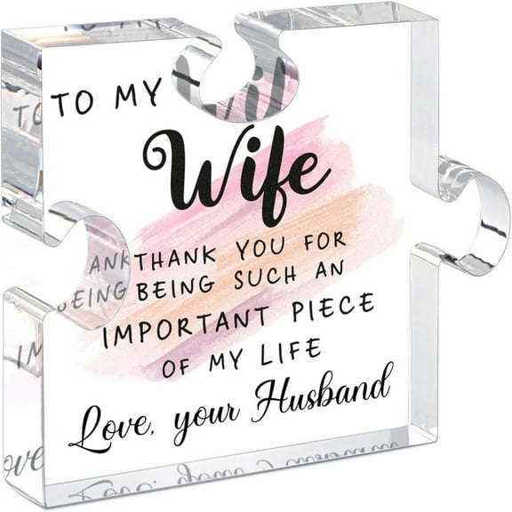 Engraved Acrylic Puzzle Block Pattern Piece Lovely Gift for Mom Grandma Wife on Mothers Day from Husband Daughter Son