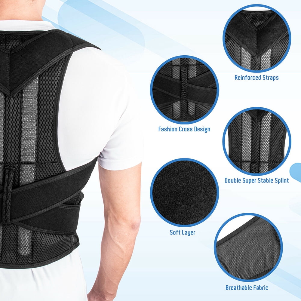 Visland For Men Women Adjustable Unisex Low Back Support Posture Corrector Lumbar Support Brace Belt Strap Corset