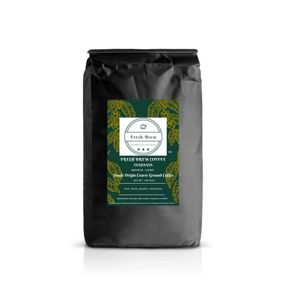 Fresh Brew Coffee Tanzania 1lb Coarse Ground Coffee