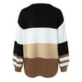 thumbnail image 4 of larppty Womens Sweaters Striped Fall Winter Outfits 2025 Crewneck Color Block Pullover Fashion Clothes (Black, XXL), 4 of 5