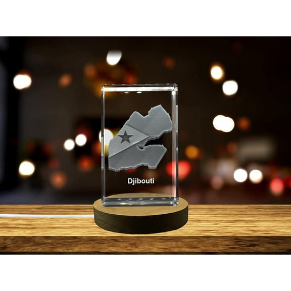 Djibouti 3D Engraved Crystal 3D Engraved Crystal Keepsake/Gift/Decor/Collectible/Souvenir