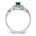 thumbnail image 2 of 925 Sterling Silver Rhodium-plated Created Emerald & Diam. Ring Size: 5; for Adults and Teens; for Women and Men, 2 of 5