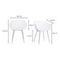 thumbnail image 4 of Moe's Home Collection Piazza Outdoor Chair White-Set Of Two, 4 of 5