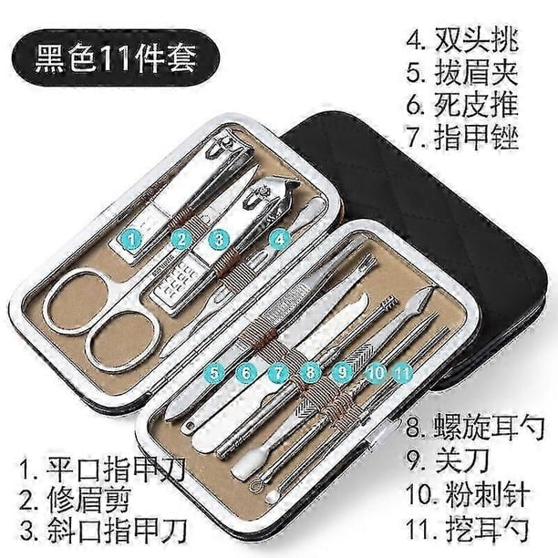 8/11/19pcs Manicure Cutters Nail Clipper Set Stainless Steel Ear Spoon Nail Clippers Pedicure Dead Skin Removal Tools Ear Wax Removal Kits