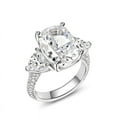 thumbnail image 3 of Bow Jewel Cushion Cut Excellent 2.95 Ct Diamond Anniversary Ring For Women's - 14K White Gold Plated Three Stone Wedding Ring - Engagement Wedding Ring - Causal Daily Wear Ring For Women's, 3 of 8