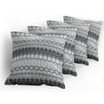 thumbnail image 5 of Ambesonne Grey Throw Pillow Cover 4 Pack, Nordic Snowflake Pattern, 20", Grey White Black, 5 of 7
