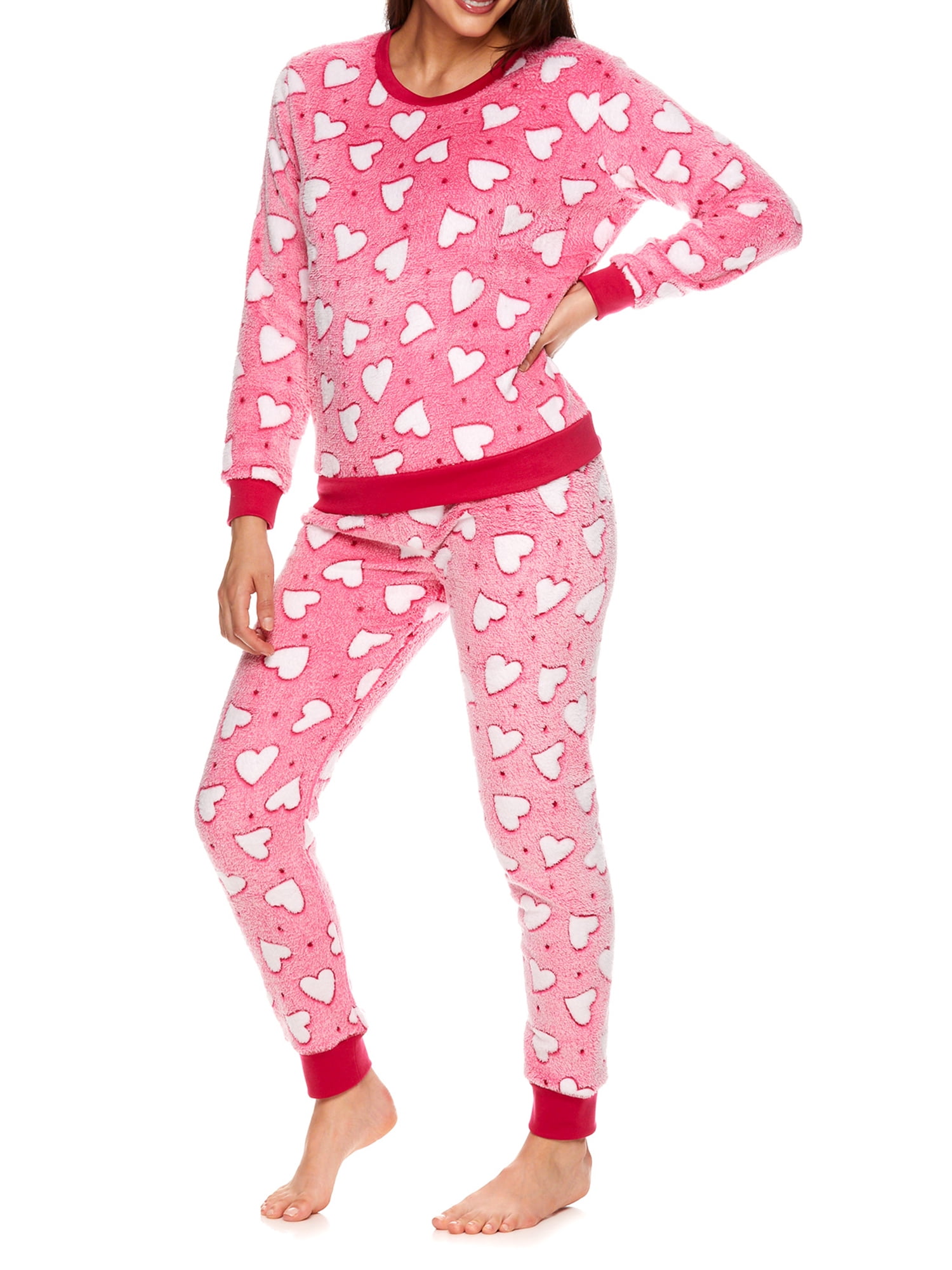 Sleep & Co. Women's & Women's Plus Plush Top and Pant Pajama Sleep Set