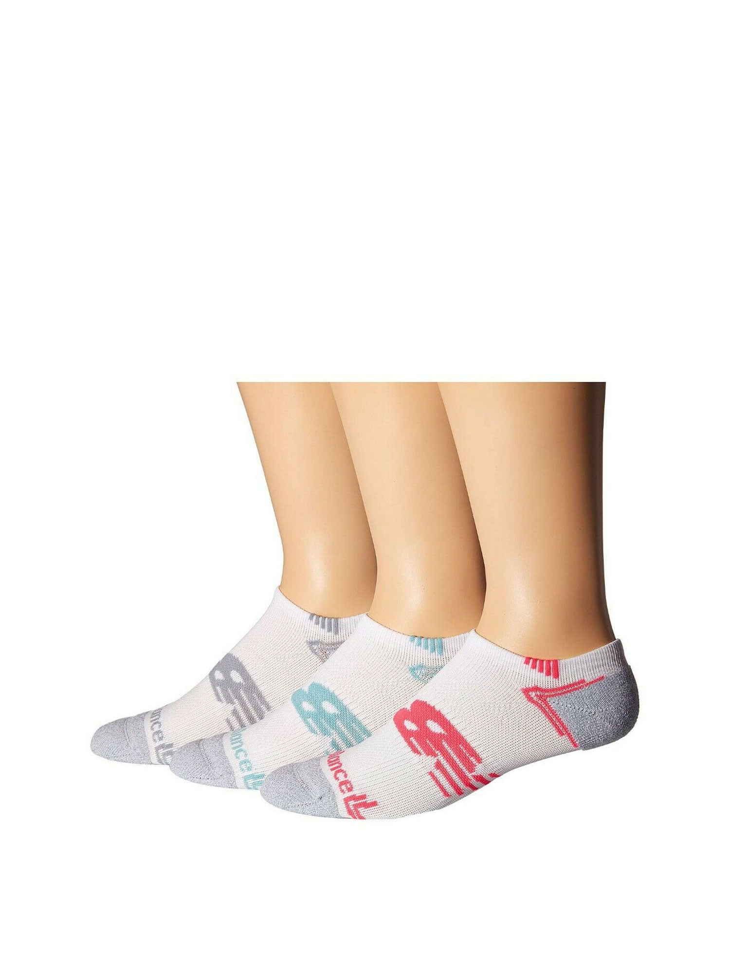 New Balance Synthetic Performance No Show Socks 3 Pack in Blue Womens Hosiery New Balance Hosiery 