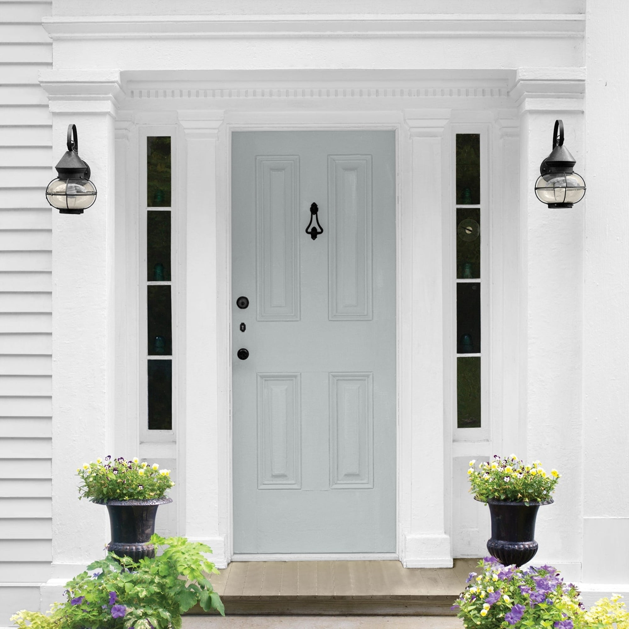 Glidden HEP Maiden Mist / Gray Semi-Gloss Exterior Paint with Primer, 1 Quart