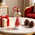 thumbnail image 5 of Recordable Christmas Tree Message in a Bottle, Glass Snowy Tree Ornament with Voice Playback Warm LED Light, Holiday Keepsake Gift Decor, 5 of 5
