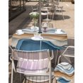 thumbnail image 5 of Fsddascl Blue Brown Moire Outdoor Tablecloth - 54 Inch Round Dining Table Cover, Ombre Contemporary Geometric Waterproof Outdoor Table Cloth with Umbrella Hole & Zipper for Picnic/Patio/Party, 5 of 7