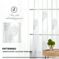 thumbnail image 6 of ZOPZO Embroidered Sheer Curtains Faux Linen Leaves Design, White, 52W x 63L Inch, Rod Pocket Window Panels for Living Room Bedroom, 2 Panels, 6 of 6