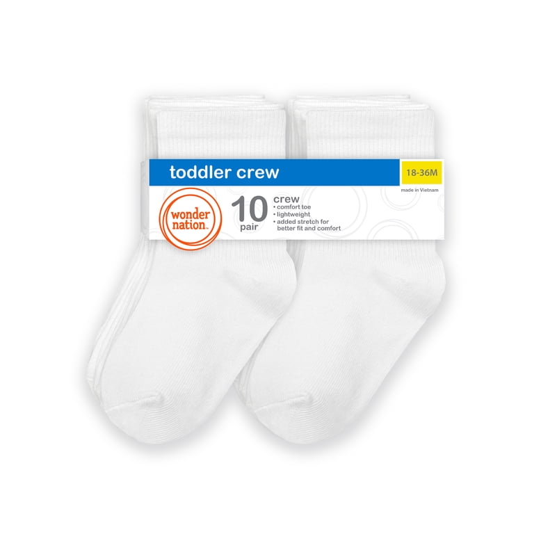 Wonder Nation Baby and Toddler Crew Socks, 10-Pack photo 2