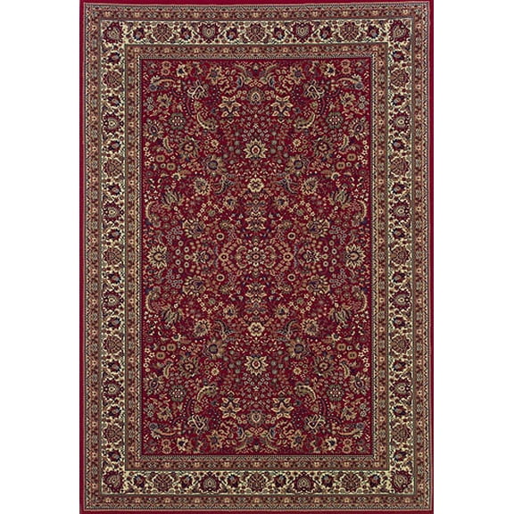 Moretti Wesley Area Rugs - 113R3 Floral Persian Border Flowers Leaves Rug - 6' 7" x 9' 6" Rectangle