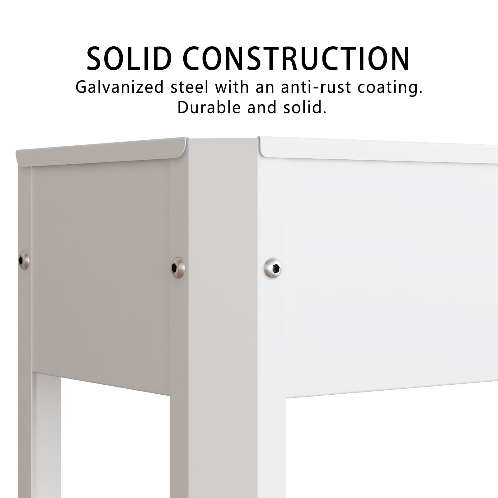 Galvanized Raised Planter Boxes Garden Bed with Legs, Elevated Planter Box, Standing Garden Stand, Vegetables & Flowers Growing Container for Indoor and Outdoor Use 39.3 x 15.7 x 31.4in(White)
