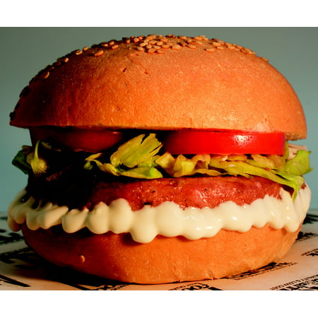 Canvas Print Food Burger Cook Weight Gain Fast Food Stretched Canvas 10 x (Best Fast Food Burger In California)