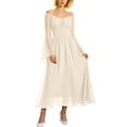 thumbnail image 6 of YuXingFu Gothic Dresses for Women Renaissance Dress With Pocket Court Style Long Sleeved Long Dress Beige XXL, 6 of 9