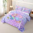 thumbnail image 3 of Castle Fairy Mermaid Letter R Twin Quilt Set,Ocean Princess Twin Coverlet Set, 3 of 7