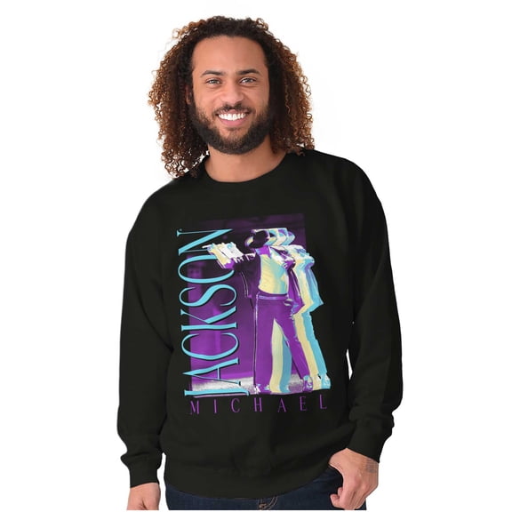 Michael Jackson MJ Dance Glitch Graphic Pullover Crewneck Sweatshirt Brisco Brands S