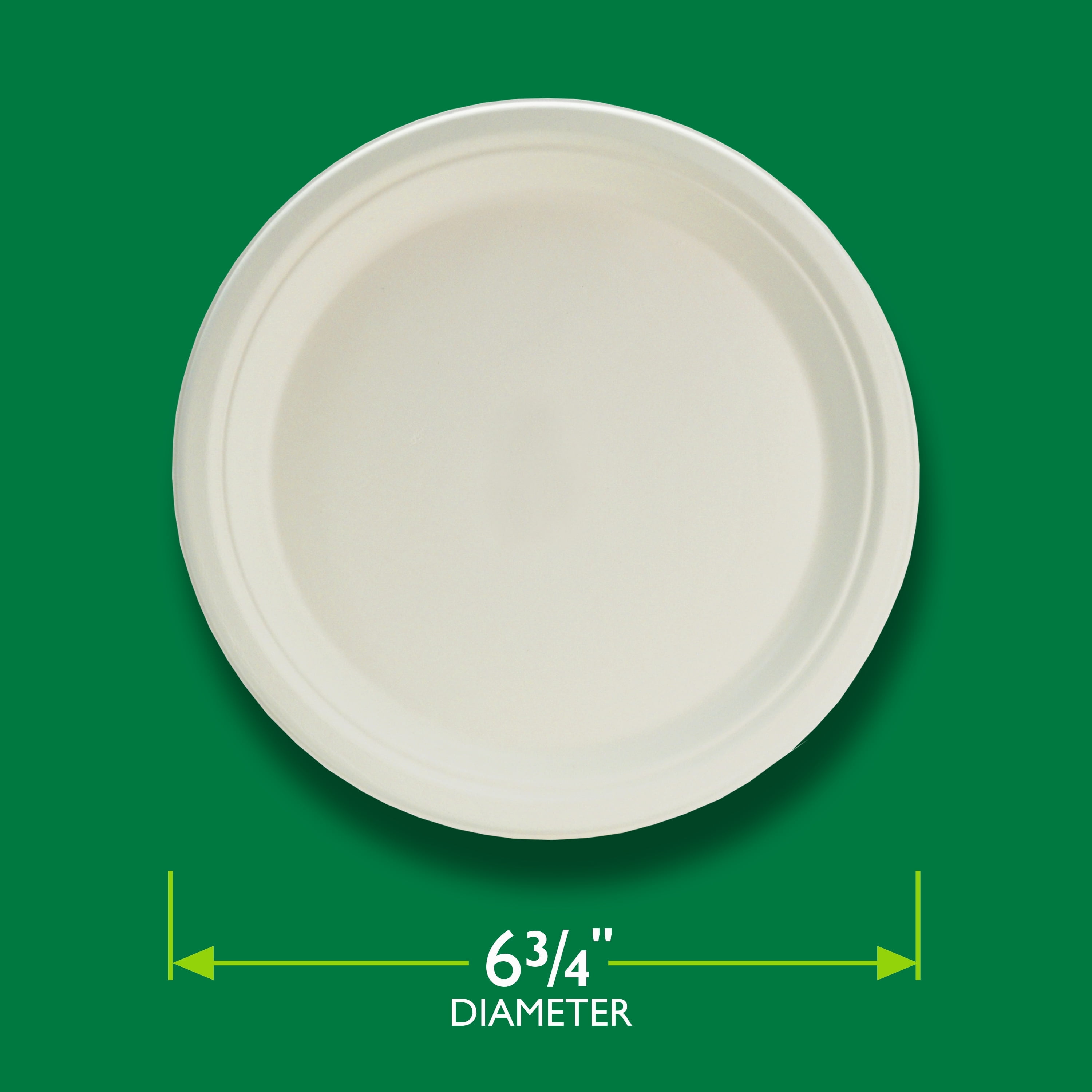 Hefty ECOSAVE Compostable Paper Plates, 6 3/4 inch, 30 Count