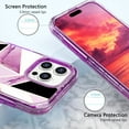 thumbnail image 3 of Dteck Marble Pattern Case For iPhone 16 Pro,Shockproof Hard PC+Soft Silicone Bumper Drop Protective Women Girls Phone Cover Case for iPhone 16 Pro,Purple/Black, 3 of 6