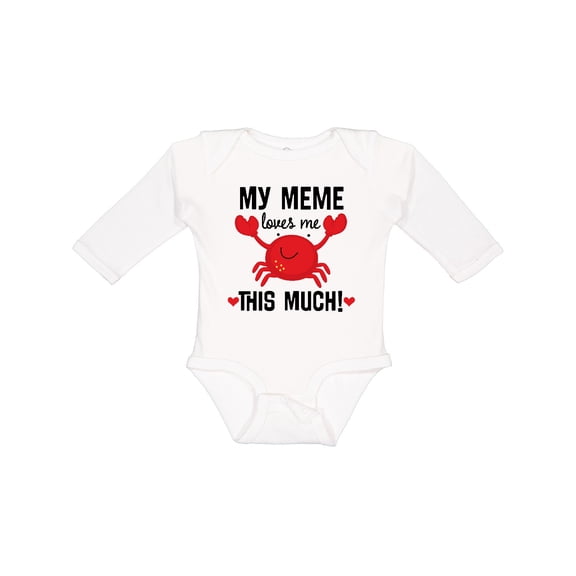 Inktastic Meme Loves Me Grandson Boys or Girls Long Sleeve Baby Bodysuit