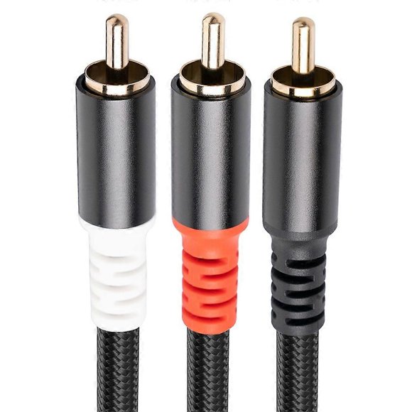 Y2H 3704 3m RCA Male to Dual RCA Male Y-shape Splitter Cable Audio x8p Connection Cord for Mixer Amp