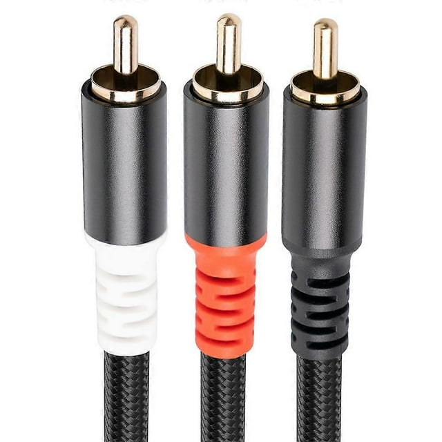 Y2H 3704 3m RCA Male to Dual RCA Male Y-shape Splitter Cable Audio x8p Connection Cord for Mixer Amp