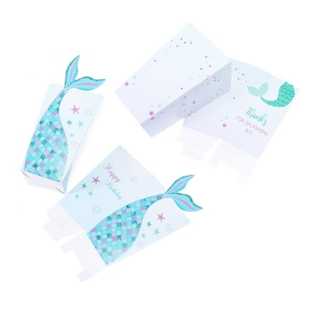 

24pcs Mermaid Popcorn Boxes Printing Party Treat Box Container for Birthday 12pcs Blue 12pcs Green