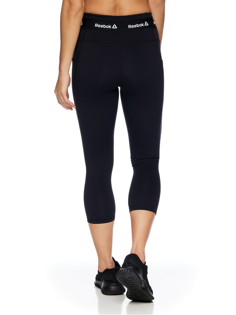 Reebok Women's High Rise Capri Legging with 22” Inseam and Side