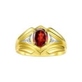 thumbnail image 1 of RYLOS Men's Rings Yellow Gold Plated Silver Rings Classic Designer Style 9X7MM Gemstone &  Diamond Ring Garnet January Birthstone Rings For Men, Size 13, 1 of 7