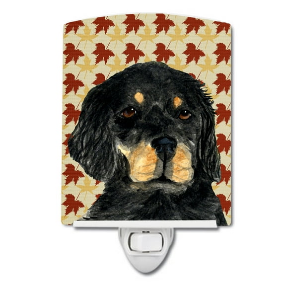 Caroline's Treasures SS4341CNL Gordon Setter Fall Leaves Portrait Ceramic Night Light, 6x4x3", multicolor