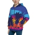 thumbnail image 2 of Pofeuu Beach with Palm Trees Print Teenage Zipper Hoodie Sweatshirts Hooded Casual Jackets With Pocket For Boys Girls-Small, 2 of 6