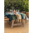 thumbnail image 3 of Outdoor Table Cloth with Umbrella Hole and Zipper, Colorful Abstract Art Waterproof Rectangle Tablecloth 60"x102", Mountain Modern Watercolor Washable Table Cover for Outside Party Patio Picnic, 3 of 8