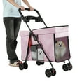 thumbnail image 4 of Dapmiu Pet Stroller for Small to Medium Dogs up to 55lbs, Foldable Dog Cart with Sunroof & 5 Windows, 360° Wheels, Dining Tray, Breathable and Safe, 4 of 8