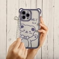 thumbnail image 2 of iPhone 12 Pro Max Bear Case, Clear Cute Sparkle Transparent Soft TPU Stylish Plating Pattern Luxury Case Cover with Lovely Strap Bracelet Chain Women Girls Case for iPhone 12 Pro Max-Purple, 2 of 15