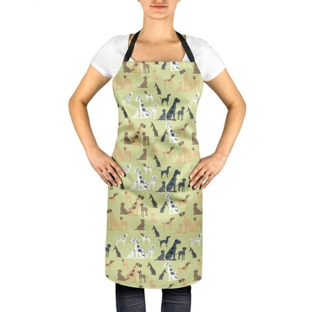 

S4Sassy Beige Mix Dog Men Women Cooking Durable Apron Adjustable Ties Chef Bib-24 x 32 Inches