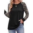 thumbnail image 2 of Fantaslook Women Long Sleeve Shirts Color Block Casual Tops Crewneck Fashion Fall Clothes, 2 of 8
