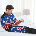 thumbnail image 6 of Sikiie Shark With USA Flag Mens Pajama Set, Soft Warm Long Sleeve Sleepwear, Cozy Button-Down Pjs for Men-XX-Large, 6 of 7