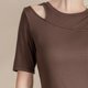 thumbnail image 5 of Camisetas de Manga Corta para las Mujeres Casual Color Sólido Deportes Yoga Cuello Redondo, Top Ligero para el Uso Diario, Hogar Y Cómodo, 5 of 8