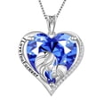 thumbnail image 1 of Juwaliy Collar de Corazón para Mujer Dije de Plata Esterlina 925 Tanzanita Azul Piedra de Nacimiento de Diciembre Joyería Madre Hija Hermana Cumpleaños Navidad Mother's Day Regalo, 1 of 7