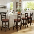 thumbnail image 2 of Costway 26” Counter Height Swivel Barstools Set of 4 with Back, Faux Leather Seat for Pub, 2 of 9