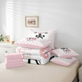 thumbnail image 6 of Feelyou Cartoon Fitness Bedding Comforter Set 7pcs, Cute Ribbon Bowknot King Bedding Sets, 6 of 8