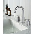thumbnail image 4 of Wowow 8 in. Widespread Double Handle Bathroom Faucet with Pop-Up Drain Kit and Supply Lines Included in Brushed Nickel, 4 of 7