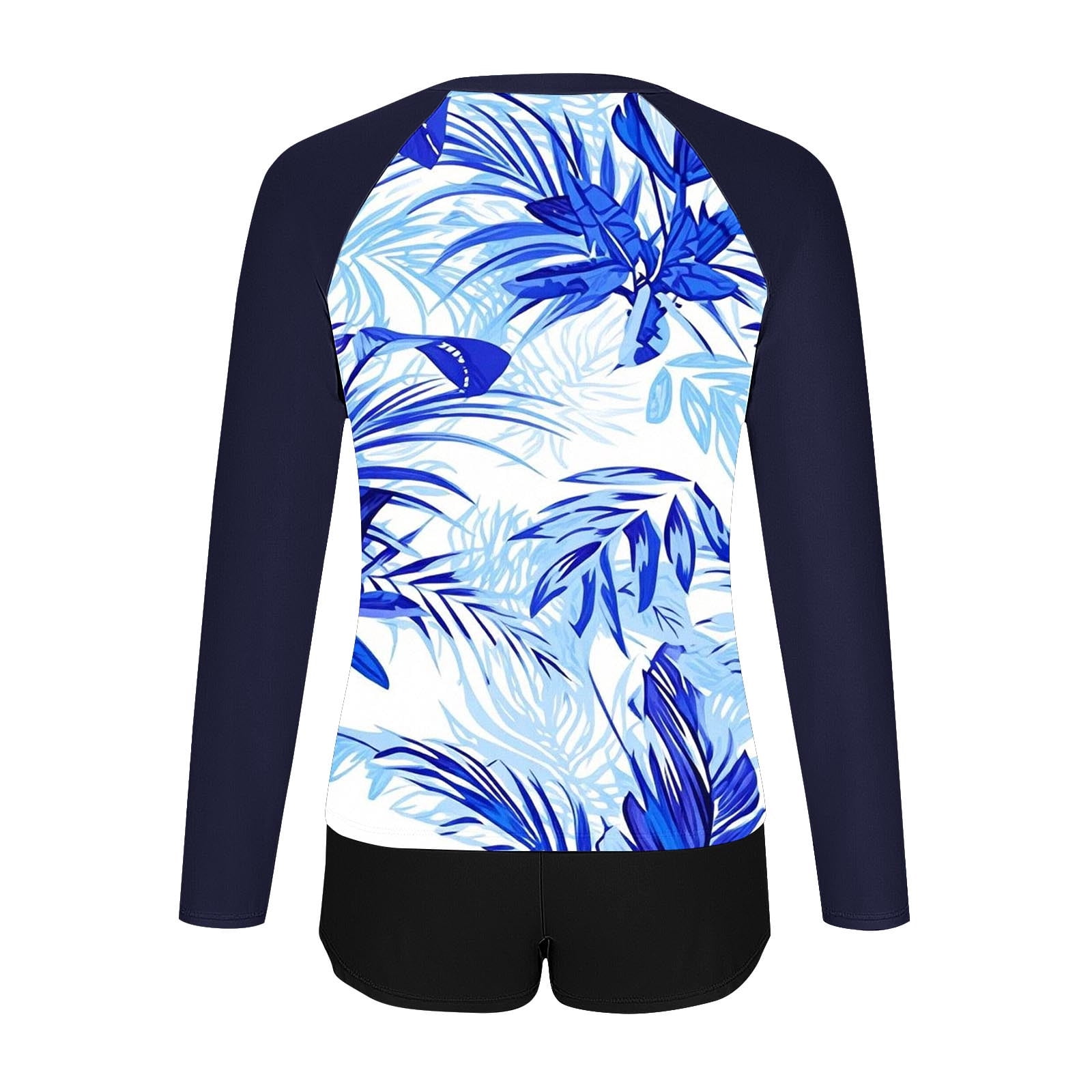 Oplxuo Women Two Piece Rash Guard Long Sleeve Swimsuits UV UPF 50+ Swim Shirt Bathing Suit with Boyshort Bottom